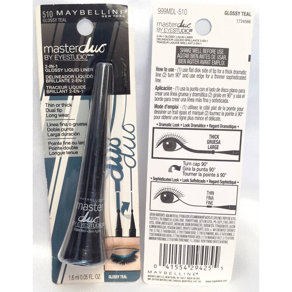 BUNDLE ONLY Maybelline Master Duo‎ 2 in 1 Glossy Liquid Eyeliner 510 Glossy Teal